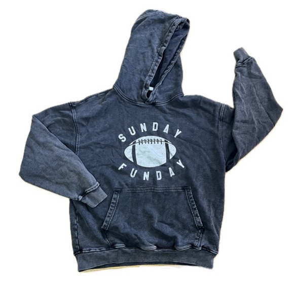 Live Love Gameday Football Hoodie Size Medium Grey And White Brushed Cotton - Picture 1 of 7